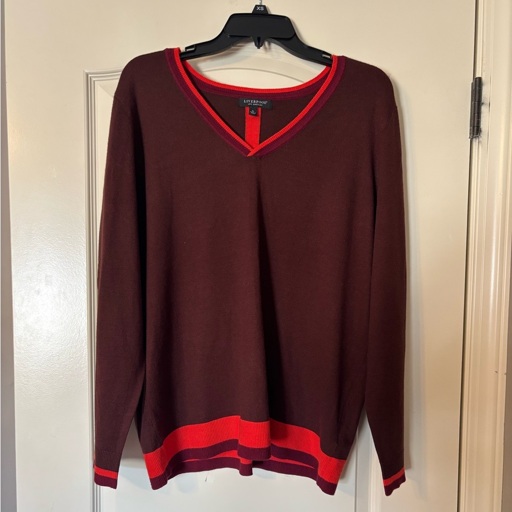 Liverpool Maroon Sweater with Red Accents